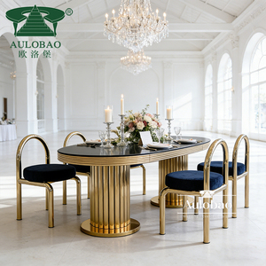 Luxurious Modern Stainless Steel MDF Top Bride and Groom Wedding <b>Dining</b> <b>Tables</b> for Home & Hotel Use - Product Image 1