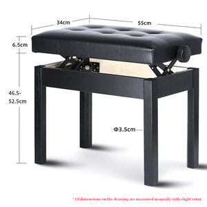 HEBIKUO BA212 Banco <span class=keywords><strong>de</strong></span> Piano Ajustable Banco <span class=keywords><strong>de</strong></span> Taburete <span class=keywords><strong>de</strong></span> Piano <span class=keywords><strong>de</strong></span> Un Solo Teclado con Almacenamiento <span class=keywords><strong>de</strong></span> Libros Accesorios para Instrumentos Musicales - Product Image 2
