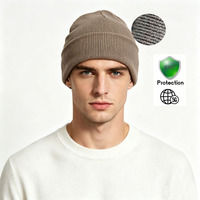 Bonnet anti-radiation 100 % coton avec broderie 3D, protection EMF, chapeau tricoté pour voyage, bloque WiFi 5G, micro-ondes, RF 99,99 %