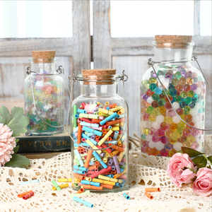 Deseando Favor Botella <span class=keywords><strong>de</strong></span> corcho <span class=keywords><strong>de</strong></span> vidrio transparente DIY Artesanía Vidrio redondo Corcho <span class=keywords><strong>de</strong></span> madera - Product Image 6