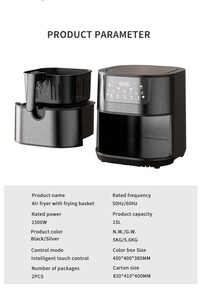 Freidora de Aire Caliente sin Aceite de Acero Inoxidable 4.5L 6L 8L 15L, la Mejor Según Consumer Reports, Mini Horno sin Aceite, Venta Caliente - Product Image 6