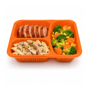 3 Compartment Disposable PP Lunch Box Microwave Safe Takeaway Food Container Blister <b>Tray</b> Custom Logo - Product Image 1