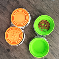 Bol pour chien, bol à alimentation lente pour animaux de compagnie, bol à eau pour chat, bol pliable en silicone pour extérieur, nouveau distributeur de nourriture avec sac de rangement, pliable