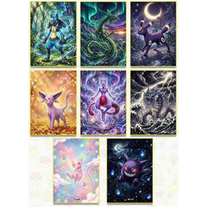 YQ Nuevas Decoraciones de Anime Japonés, Tableros de Arte de Pokémon, Tarjetas Coleccionables, Papel de Arte para Fans, Tarjetas de Pokémon para Fans Familiares, Juguetes - Product Image 3