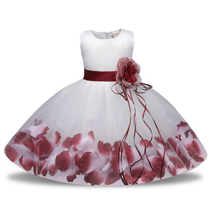 <strong>Kids</strong> Tales Cross-Border Children's <strong>Dress</strong> with Petal Hem Tutu Skirt Satin Baby Princess Formal Style Bow Decoration for Summer - Product Image 5