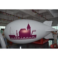 Venta caliente logotipo personalizado helio aire dirigible inflable gigante de PVC globo Zeppelin publicidad dirigible para volar