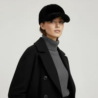 Casquette de baseball en fausse fourrure épaisse, noire unie, chapeau d'hiver de luxe, isolation thermique, style streetwear unisexe, logo personnalisé