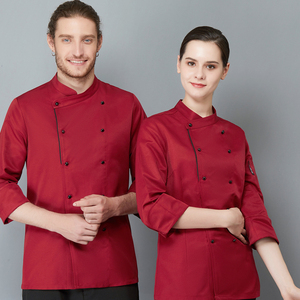 Chaqueta de Chef de Manga Larga, Mezcla de Poliéster y Lona, con Aberturas Laterales, Ropa de Trabajo para Cocina - Product Image 4