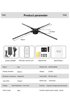 E-P45 Projecteur holographique LED rotatif pour publicité intérieure WiFi 3D de 45 cm, ventilateur holographique éducatif