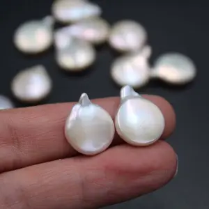 13mm Baroque Button Tail Pearl Natural Freshwater Cultured Non-porous Particle Pearl