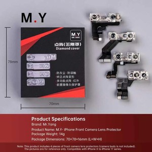YCS M.Y. – Protection d'objectif de caméra avant et arrière pour <span class=keywords><strong>iPhone</strong></span> <span class=keywords><strong>X</strong></span> à 17 Pro Max – Outil de réparation de caméra - Product Image 3