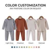 Ensemble de Combinaisons Bébé en Coton Gaufré Personnalisé, Pyjama Unisexe à Manches Longues pour Nourrissons et Tout-Petits, Vente en Gros Usine OEM
