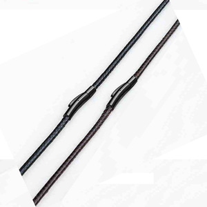 男性用316L耐久性クラスプ2MM/3MMブラック/ブラウンロープチェーンネックレス付きの柔軟な防水編組レザーネックレスコード