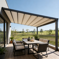 Toldo Retráctil Manual de Lujo con Cassette Completo, Brazos de Aleación de Aluminio de Alta Resistencia, para Villas Modernas, Terrazas Junto a la Piscina, Hogares Elegantes