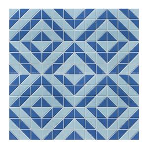 <span class=keywords><strong>Hotel</strong></span> Villa Project 2 "Patrón de triángulo geométrico <span class=keywords><strong>Blu</strong></span> Mixto Antideslizante Piscina Azulejo Piso Diseño de mosaico de cerámica - Product Image 4