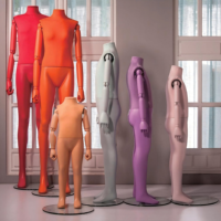 Mannequin de luxe pour enfants et bébés filles, recouvert de tissu, avec tête, bras réglables en fibre de verre et support multi-positions