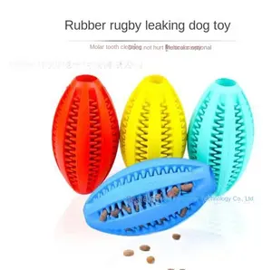 Giocattolo per animali da compagnia per cani da Rugby con sapore naturale di latte e pallina per cani per la pulizia dei denti del cane punto per asta molare