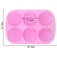 Großhandel 6-fach Rosenblüten-Seifenform aus Silikon für Hochzeitsgeschenke DIY Handgemachte Rosen-Seifenform für Muttertagsgeschenke