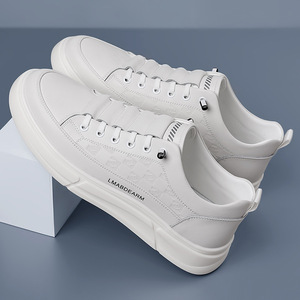 Men's Retro Genuine <b>Leather</b> <b>Sneakers</b> Round Toe Slip-On Waterproof Rubber Sole Walking Shoes - Product Image 4