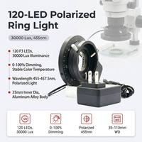 Anneau lumineux polarisé 120 LED 30000lx 0-100% dimmable pour inspection microscopique en alliage d'aluminium MSS-A-LED120PZ