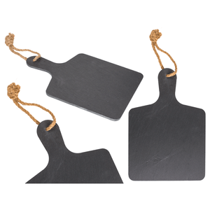 Piastra in ardesia con manico e corda in juta rustica decorativa e versatile - Product Image 1