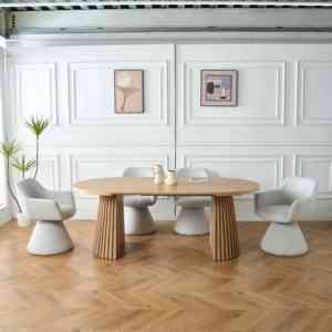 <span class=keywords><strong>Mesa</strong></span> de <span class=keywords><strong>Comedor</strong></span> <span class=keywords><strong>Extensible</strong></span> Ovalada de Roble de Diseño Moderno <span class=keywords><strong>para</strong></span> 6, 8 o <span class=keywords><strong>10</strong></span> <span class=keywords><strong>Personas</strong></span> en Oferta - Product Image 3