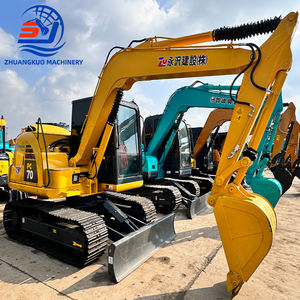 Excavatrice hydraulique sur chenilles Komatsu PC70 d'occasion à faible cylindrée, meilleur prix, avec boîte de vitesses, pompe à engrenages et PLC - Product Image 1