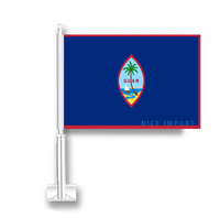 Drapeau de Guam pour voiture, drapeau pour fenêtre de voiture en polyester, mât inclus, décorations patriotiques pour les célébrations de festivals et les défilés