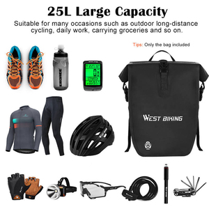 Sacoche de vélo WEST BIKING 25L grande capacité, étanche, pour porte-bagages arrière double, sacoche de selle de voyage, sacoche de transport pour vélo - Product Image 5