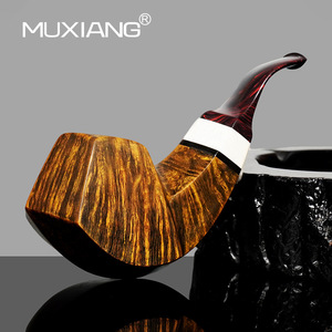Muxiang Briarwood Pipe Bent Type Handmade Solid Wood Tobacco Pipe for Men - Product Image 4