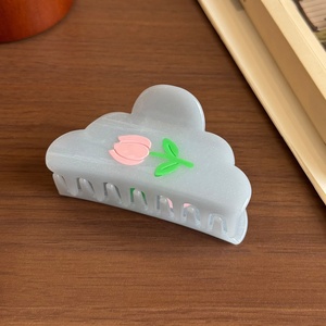 Korean Style Acrylic Cute Cartoon Flower Tulip Cloud Hair Claw Clip for Women Shark Clamp Hairstyles Hair Accessory Custom - Product Image 5