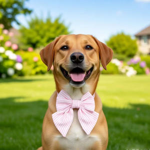 Nœud Papillon Rayé en Coton pour <span class=keywords><strong>Chien</strong></span> - Collier Réglable avec Nœud Papillon pour Chiens de Petite, Moyenne et Grande Taille - Nœud Papillon Élégant pour Animaux de Compagnie pour Usage Quotidien - Product Image 2