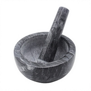 Ensemble mortier et pilon miniature en marbre MAE MNP-020 personnalisé, fait main, 4"x2.5", broyeur d'épices, presse-ail de cuisine, écologique, vente en gros - Product Image 4