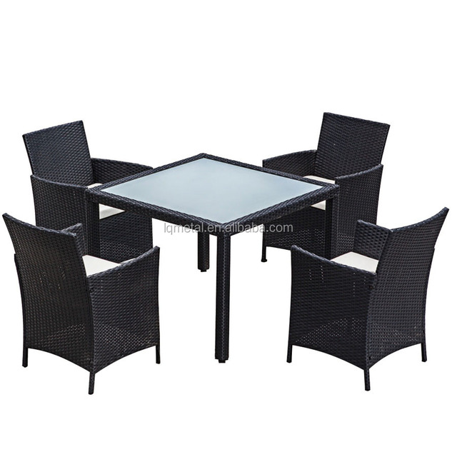 5 Piece Outdoor Dining Set Cheap Rattan Dining Set  Armrest Furniture Set