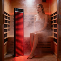 Thérapie par lumière rouge infrarouge MDSAP, thérapie par lumière bleue, panneau de luminothérapie LED étanche, spectre complet infrarouge, sauna en bois
