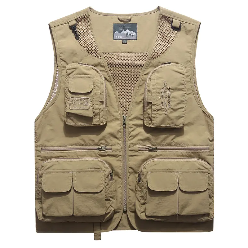 Printemps été hommes femmes maille respirant OEM ODM Camouflage gilet pêche gilet photographie OEM ODM usine