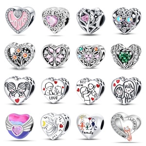 Colgante de latón blanco en forma de corazón, con incrustaciones de circonita, lleno de amor, el regalo perfecto para madres y familiares, joyería para mujer. - Product Image 1