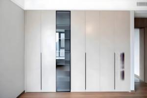 Armario Moderno en Forma de L Personalizado, Armario de Melamina con Puertas de Vidrio para Hotel, Apartamento, Hospital, Muebles de Dormitorio - Product Image 4