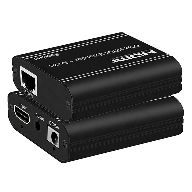 Xput 60M HDMI Extender Over Cat5e Cat6 Cable Support 1080P 3D and Audio Function Long Distance HDMI Signal Transmission Adapter