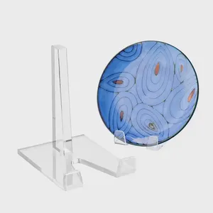 Acrylic Side Plate Stand Plate Holder Easels Book Picture Stands For Bowl Artwork Tiles Platter Plate Easel Stands