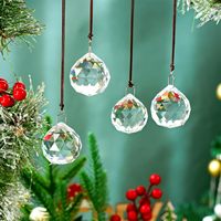 Clair facettes 15mm 20mm 30mm 40mm lustre coloré Art thème cristal prismes boules suspendues en verre