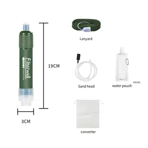 Water Filter Straw Filterwell Camping Mini Outdoor Hiking Personal Water Purifier Portable Life Emergency Survival Water Filter Straw