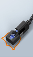 Cable Ethernet de Nailon Ms New de 1M, Cable de Red Gigabit Cat 8 de Alta Velocidad 40Gbps