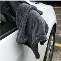 Serviette sèche de voiture en microfibre grise 60x90 1200gsm séchage rapide pour le nettoyage et l'entretien de la voiture Matériau en polyester