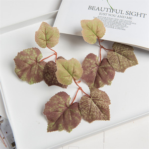Artificial Grape <b>Leaf</b> Vine Green Red Yellow Plastic Plant <b>Wall</b> Hanging <b>Decoration</b> For Home Wedding Outdoor Props - Product Image 4