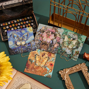 Un marcapáginas de metal de estilo vintage con mariposas coloridas, completo con un colgante de cadena de metal. <span class=keywords><strong>Es</strong></span> una Lectura Perfecta - Product Image 5
