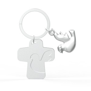Commande en gros de qualité supérieure en alliage de zinc universel croix colombe porte-clés en métal pour voiture - Product Image 4