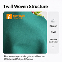 Tissu en polyester, rayonne et élasthanne antimicrobien, absorbant l'humidité, teint uni, pour uniformes et blouses d'hôpital (vente en gros)