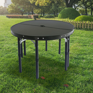 Bàn ăn tròn gấp gọn đa năng, kiểu hiện đại, dùng ngoài trời, tiệc chiêu đãi, cắm trại, khung nhôm di động, thiết kế chống trơn trượt - Product Image 6