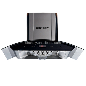 Campana de <span class=keywords><strong>cocina</strong></span> de Vidrio Curvo montada en la pared, campana extractora de <span class=keywords><strong>Cocina</strong></span> eléctrica, <span class=keywords><strong>Extractor</strong></span> de chimenea para el hogar - Product Image 3